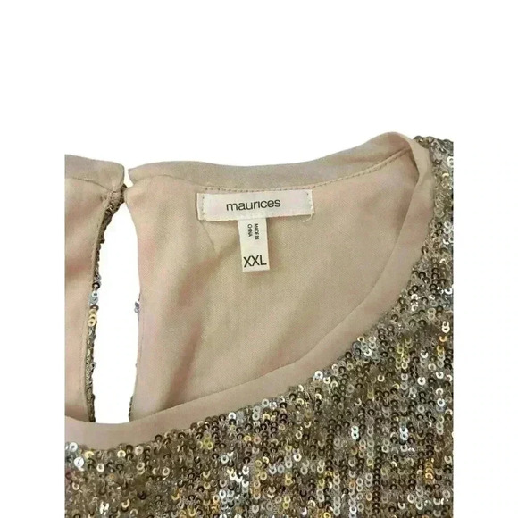 Maurice’s‎ 2X Sequined Padded Shoulder Blouse - Picture 3 of 6